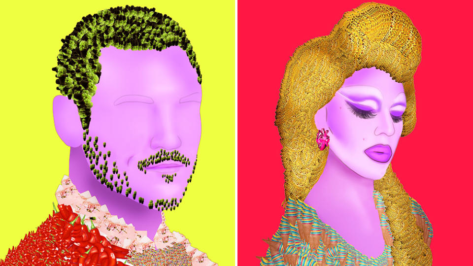 NFT versions of actor Luke Evans (left) and drag performer CT Hedden (right) from the Pride Icons collection. - Credit: Pride Icons