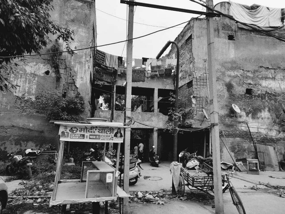 This is where Rajesh Sharma and his family live. “It feels like our walls can come crumbling down at any time. Sometimes the walls and bricks just fall as well,” his daughter says.