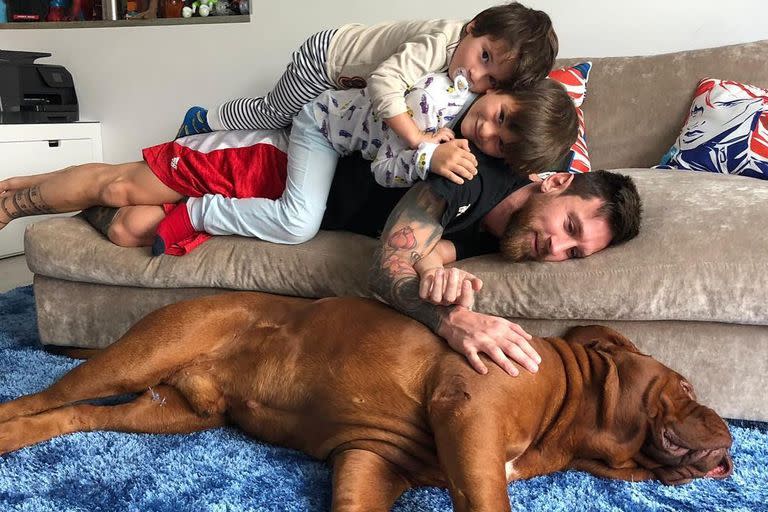 Lionel Messi, con su familia y Hulk