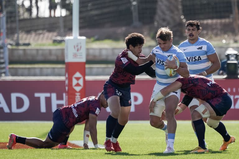 Ante Estados Unidos, los Pumas 7s reservaron energías luego de un comienzo desfavorable