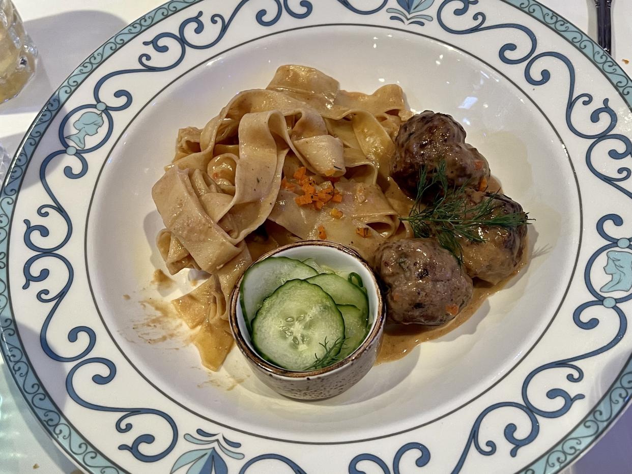 This traditional Norwegian meatball dish was among our favorite menu items at Arendelle: A Frozen Dining Adventure. (Photo: Terri Peters)