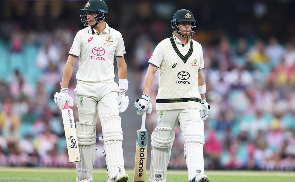 Marnus Labuschagne and Steve Smith, pictured here during the third Test between Australia and Pakistan.