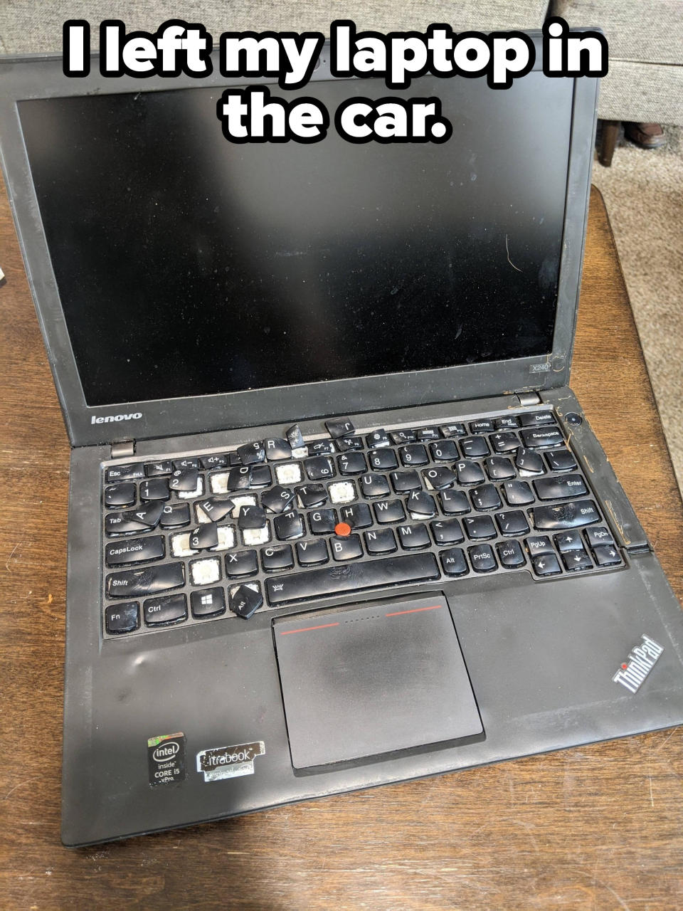 melted laptop