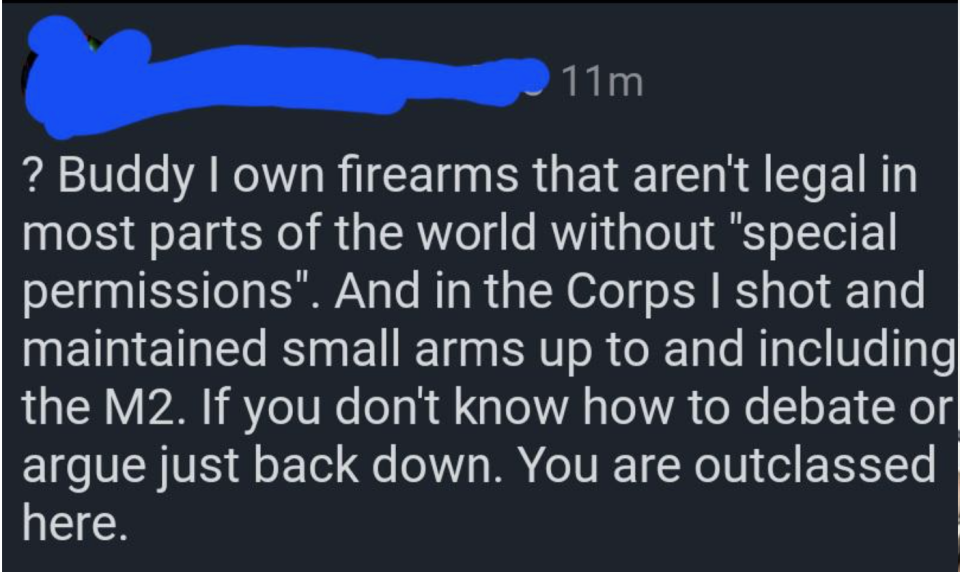 buddy i own firearms that aren't legal in most parts of the world