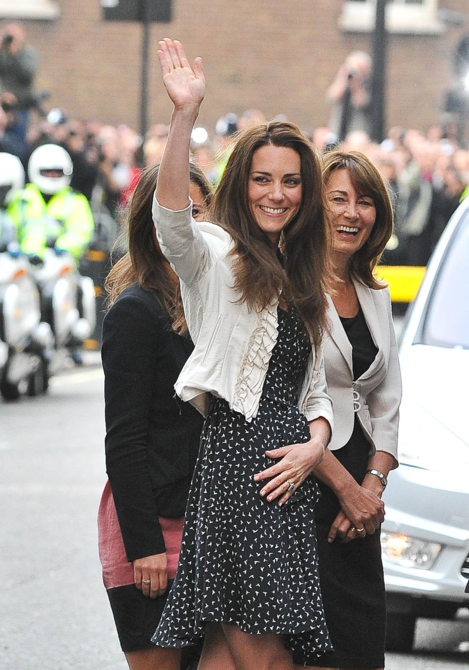 Kate Middleton, Carole Middleton, and Pippa Middleton ahead of Kate and Prince William's wedding on April 28, 2011 in London, England.
