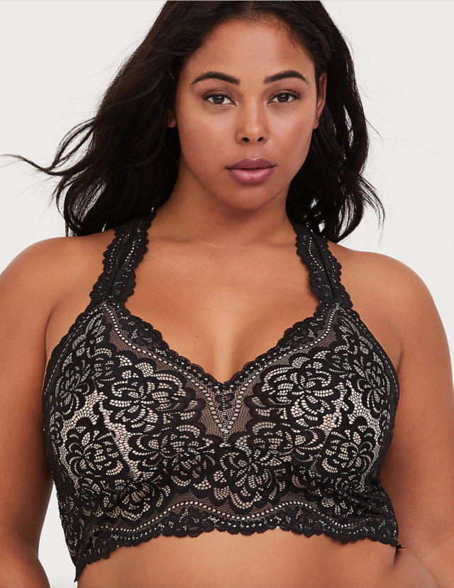 Plus Size - Black Lace Unlined Racerback Bralette - Torrid