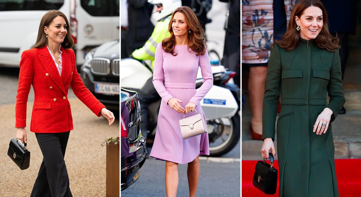 The Princess of Wales likes her Aspinal of London bag so much she has it in two colours. (Getty Images)