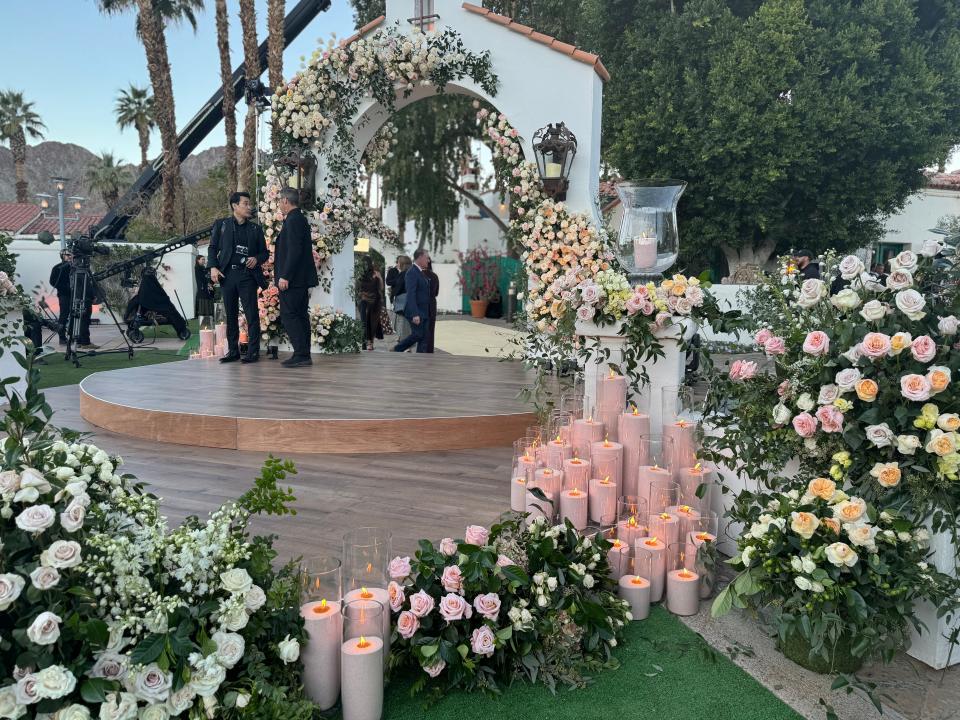 A view of Gerry Turner and Theresa Nist's wedding venue is pictured ahead of the nuptials on Jan. 4, 2024 in Palm Springs, California.