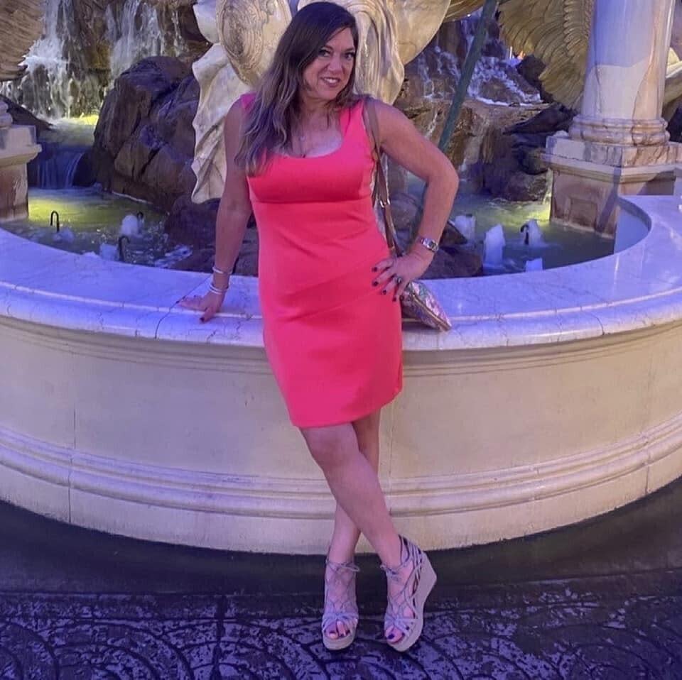 This June 1, 2021, photo provided by Liz Segel shows Estelle Hedaya at Caesars Palace in Las Vegas. / Credit: AP