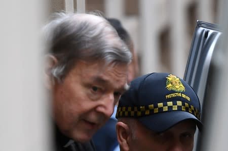 George Pell departs the Supreme Court of Victoria, Melbourne, Australia