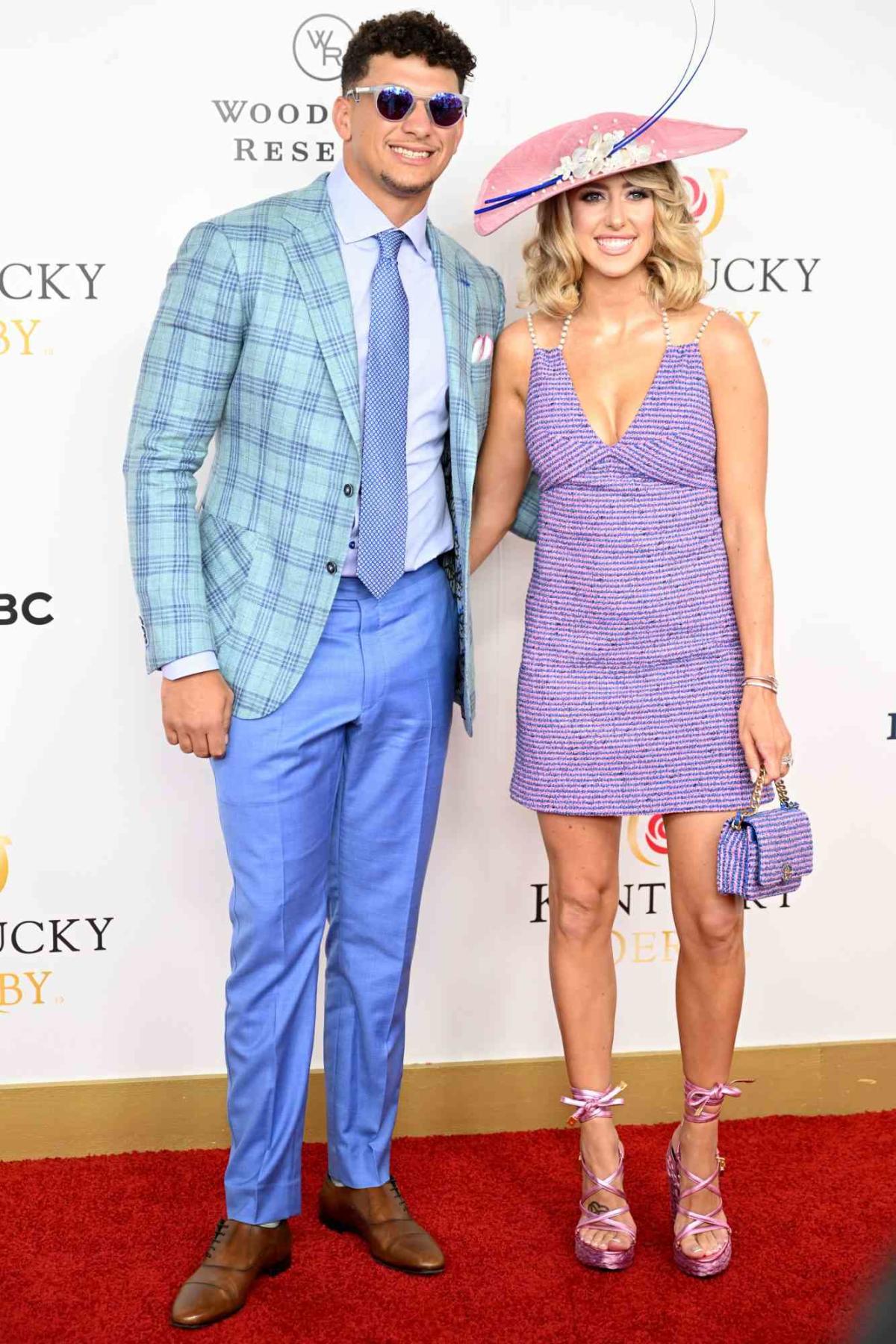 Patrick Mahomes and Travis Kelce Wear Matching Pastel Suits for