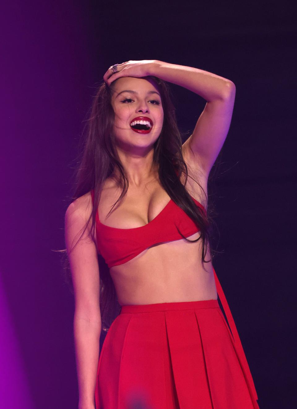 Olivia Rodrigo performs at the 2023 MTV Video Music Awards on Sept. 12, 2023 in Newark, New Jersey.
