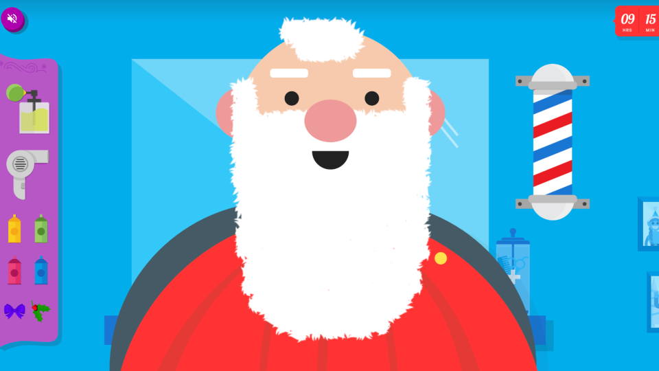 Screenshot of Google Santa Tracker Santa Selfie game