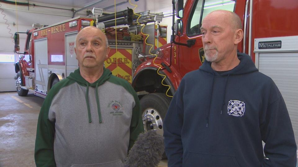 Onslow Belmont Fire Brigade Deputy Chief Darrell Currie, left, and Fire Chief Greg Muise lobbied for the investigation to be reopened, leading to the referral to Ontario.