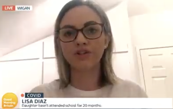 Lisa Diaz has not sent Helena, 9, to primary school since 2020. (Good Morning Britain)