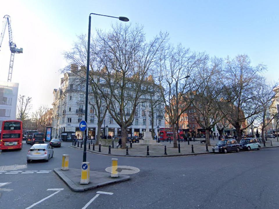 General view of Sloane Square in central London: Google street view