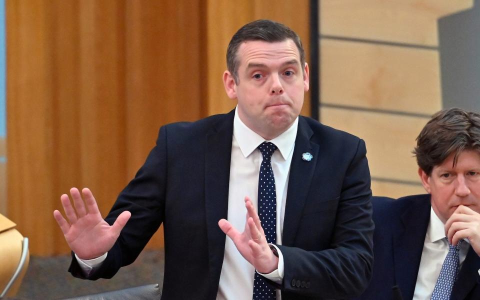 Scottish Conservative leader Douglas Ross during First Minister's Questions