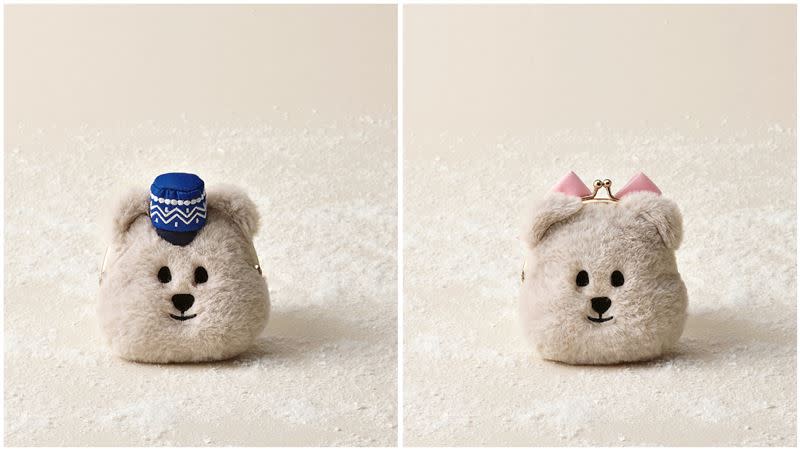 今年星巴克耶誕商品還以Bearista為主角，推出超可愛「士兵熊口金包」與「女伶熊口金包」。（圖／星巴克提供）