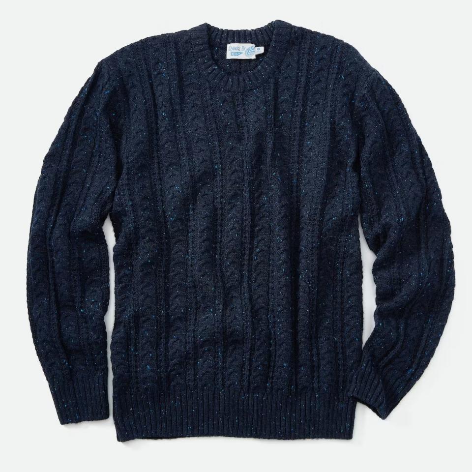 Huckberry Seawool Fisherman Crewneck Sweater