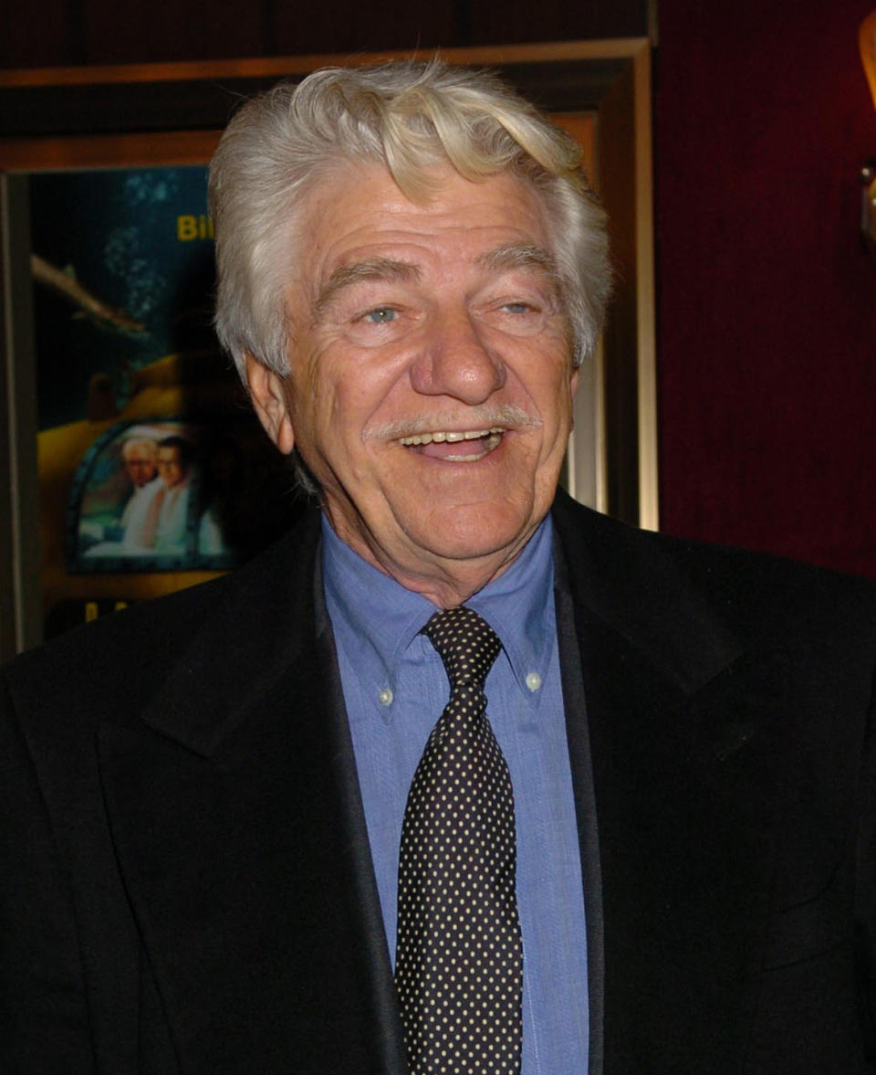 FILE - This Dec. 9, 2004 file photo shows actor Seymour Cassel at the world premiere of "The Life Aquatic" in New York. Cassel, who appeared frequently in the films of John Cassavetes and Wes Anderson, has died. His daughter Dilyn Cassel Murphy said Monday, April 8, 2019, that he passed away. He was 84. Born in Detroit, he made his way to New York in the 1950s to pursue acting. It was there that he met Cassavetes and made his film debut in his 1958 feature “Shadows.” (AP Photo/Louis Lanzano, File)