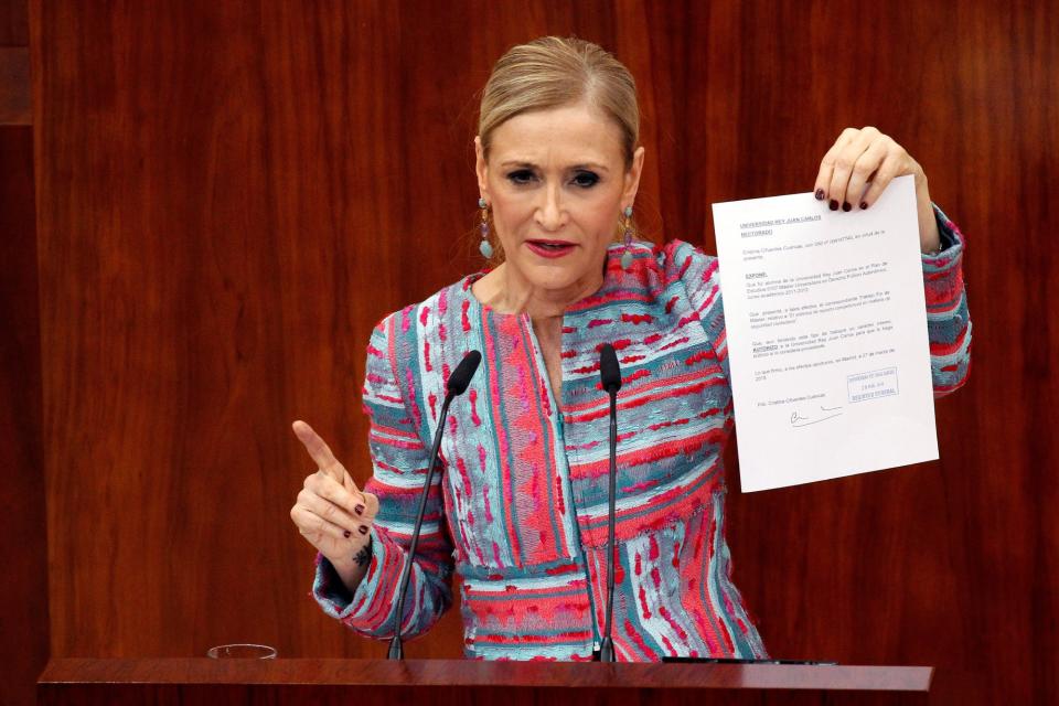 La expresidenta de la Comunidad de Madrid Cristina Cifuentes ha insistido en que obtuvo su máster de forma legal. (Foto <span class="asset-item-author">El HuffPost</span><span> )</span>