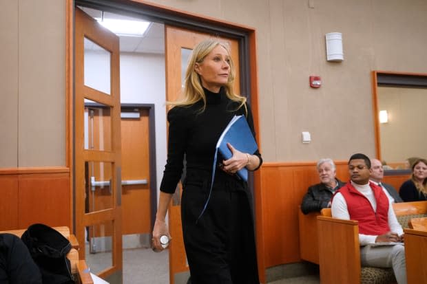 Paltrow in all black on day seven<p>Photo: Rick Bowmer-Pool/Getty Images</p>