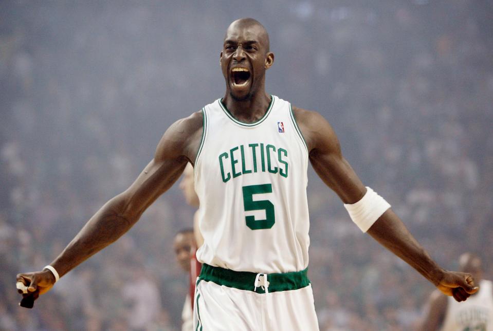 Kevin Garnett and the No. 1-seeded Boston Celtics needed seven games to defeat the No. 8 Atlanta Hawks in the first round of the 2008 NBA playoffs.