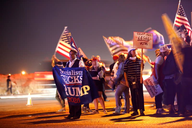 "Stop the Steal" protest at Clark County Election Center in North Las Vegas