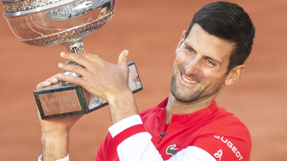 Novak Djokovic, pictured here after winning the French Open in 2021. 