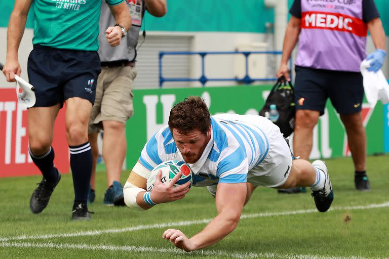 El primer try de Montoya en el Mundial de Japón 2019, en el partido frente a Tonga en Osaka