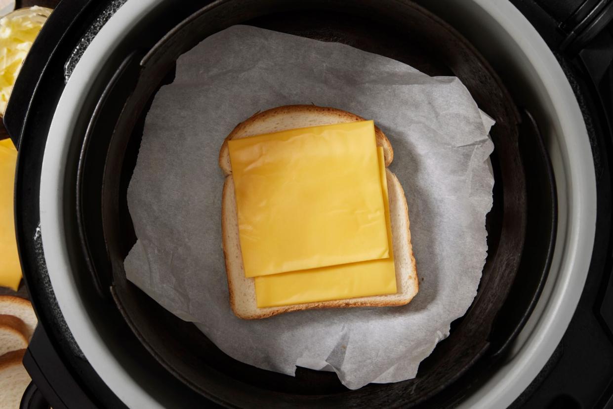 Preparing a Grilled Cheese Sandwich with American Cheese