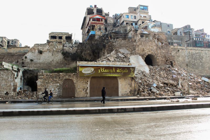 Aftermath of an earthquake in Aleppo