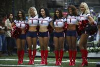 <p>Houston Texans cheerleaders pose during the NFL Fan Fest CDMX 2016 at Bosque de Chapultepec on November 19, 2016 in Mexico City, Mexico. (Photo by Hector Vivas/LatinContent/Getty Images) </p>