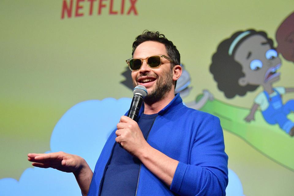 Nick Kroll talks about his show <em>Big Mouth</em> at the Netflix Adult Animation Q&A and Reception on Saturday in Hollywood.