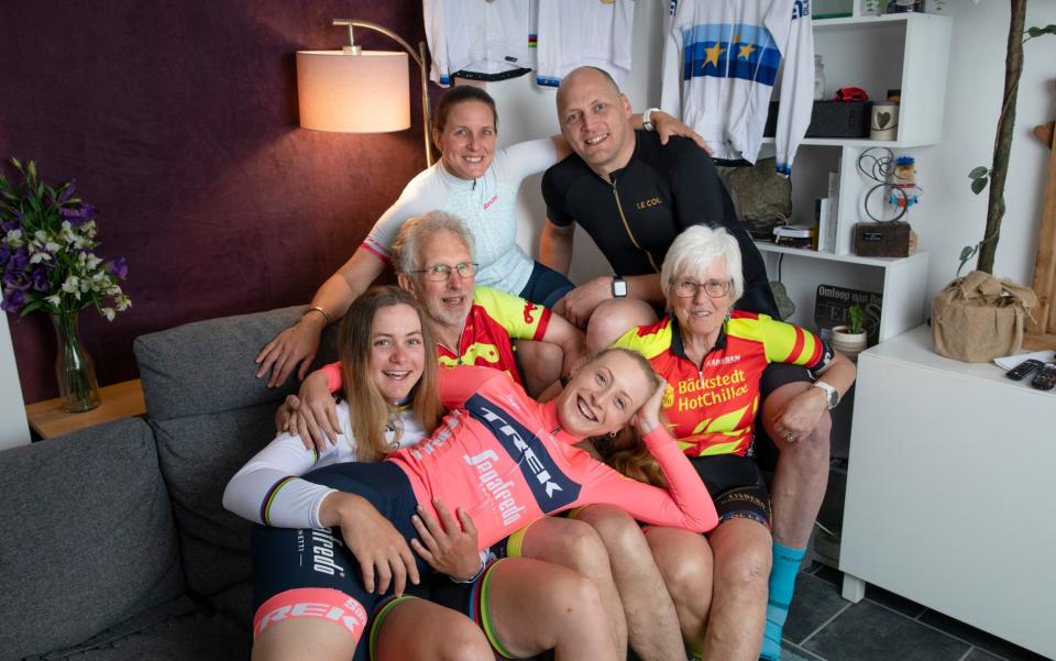 Backstedt family in their sitting room - Andre Fox for the Telegraph