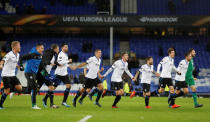 Soccer Football - Europa League - Everton vs Atalanta - Goodison Park, Liverpool, Britain - November 23, 2017 Atalanta celebrate after the match Action Images via Reuters/Carl Recine