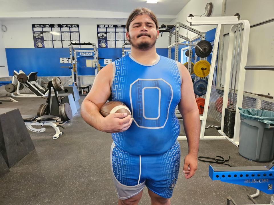 Orland offensive and defensive lineman A.J. Fonseca will look to control the line of scrimmage in 2023.