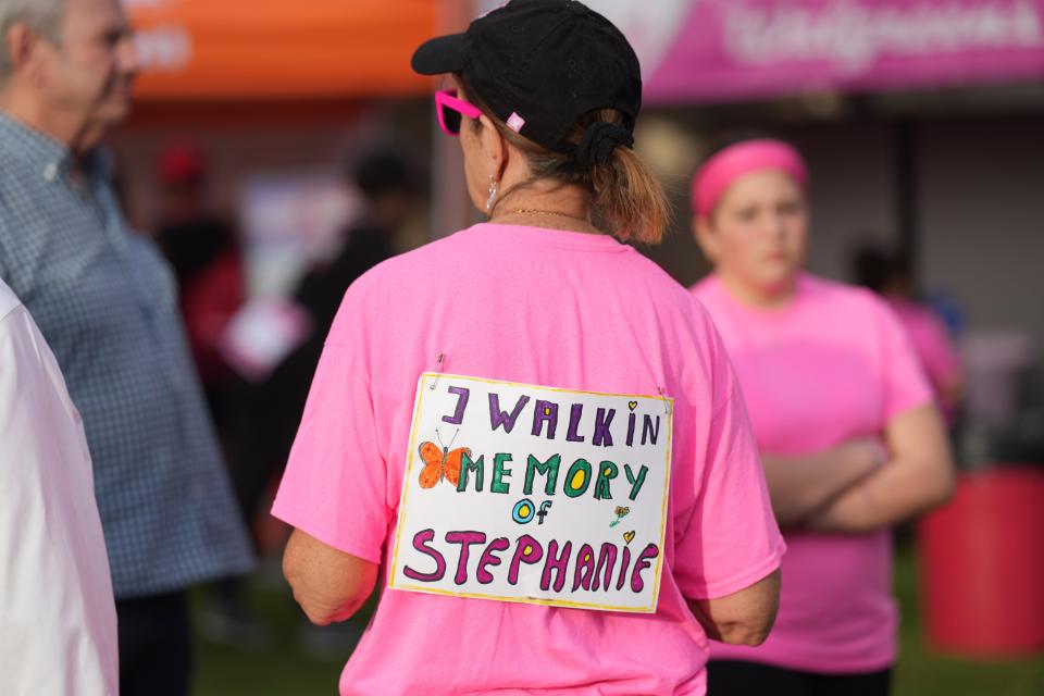 As of the early afternoon, the Komen walk had raised almost $400,000 to help in the fight against breast cancer.