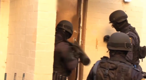 Footage of the raid on Friday which led to nine arrests. Photo: NSW police.