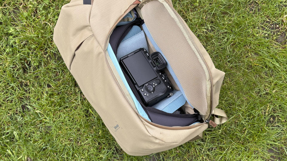 A close up shot of the Shimoda Urban Explore camera backpack