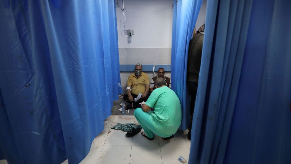 Some of those wounded in the blast were taken to Gaza City's Al-Shifa Hospital. - Mohammed Al-Masri/Reuters