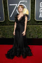 <p>Lily James, who appeared in <em>Baby Driver</em>, attends the 75th Annual Golden Globe Awards at the Beverly Hilton Hotel in Beverly Hills, Calif., on Jan. 7, 2018. (Photo: Steve Granitz/WireImag </p>