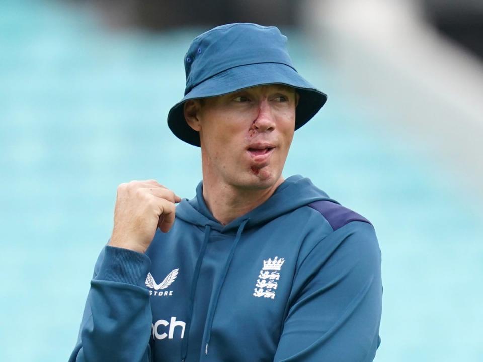 Andrew ‘Freddie’ Flintoff during the nets session at the Kia Oval (PA)