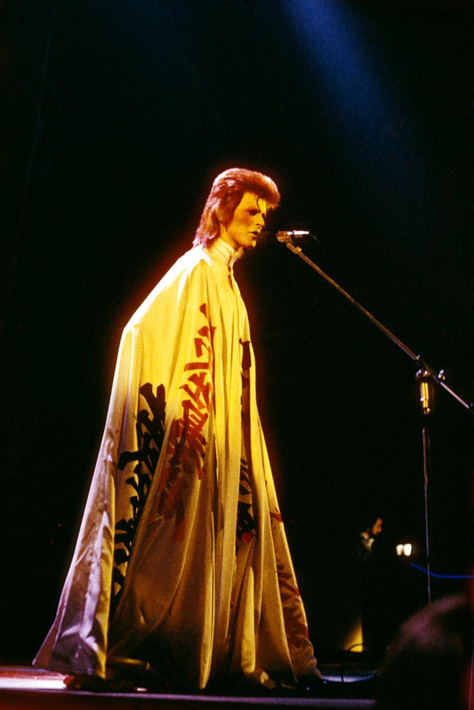 David Bowie performing at the Hammersmith Odeon, July 03, 1973.