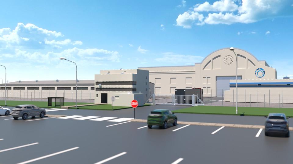 A rendering shows what the Hermes low-power demonstration reactor may look like once it's built in Oak Ridge. The company received approval to construct the reactor from the Nuclear Regulatory Commission on Dec. 12.