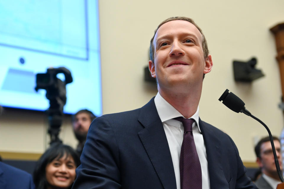 Facebook Chairman and CEO Mark Zuckerberg testifies at a House Financial Services Committee hearing in Washington, U.S., October 23, 2019. REUTERS/Erin Scott