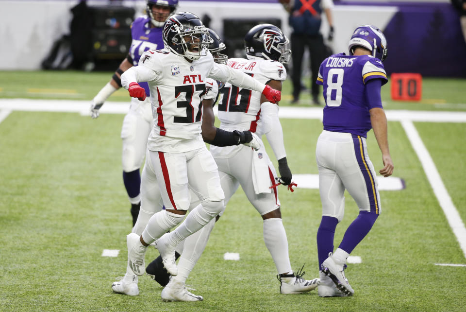 Minnesota Vikings quarterback Kirk Cousins (8) has more interceptions in six games than he did all of last season. (AP Photo/Bruce Kluckhohn)