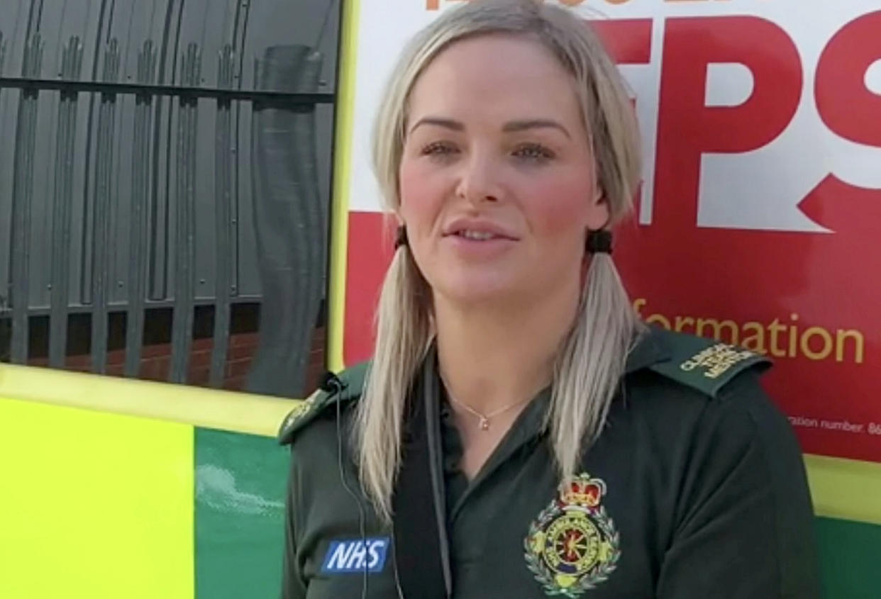 Two paramedics, who were stabbed while attending a patient in Wolverhampton earlier this month have praised the colleagues who came to their aid and helped save their lives.  See SWNS story SWMDstab.  Crewmates Michael Hipgrave and Deena Evans were attending a 999 call on Stephens Close in Wolverhampton on Monday 6th July when the incident took place. Both suffered serious injuries and were treated at the Queen Elizabeth Hospital in Birmingham.  Since the incident, the pair have been inundated with messages of love from colleagues and members of the public, for which they are extremely grateful.