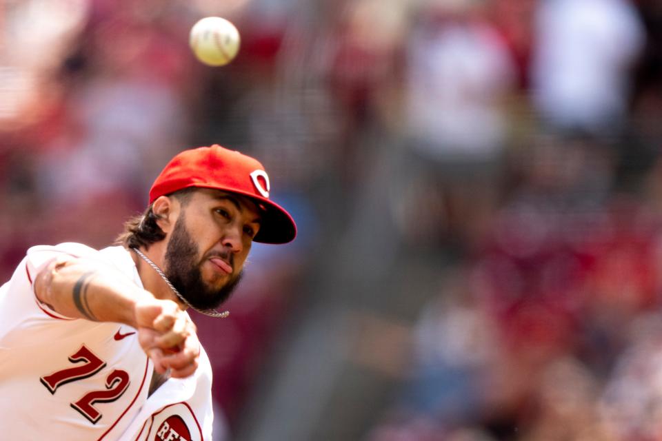 Lyon Richardson on Sunday became the 13th player to make his big-league debut for the Reds this season. Then he became the first pitcher to allow home runs on his first two big-league pitches since the pitch-count era began in 1999.