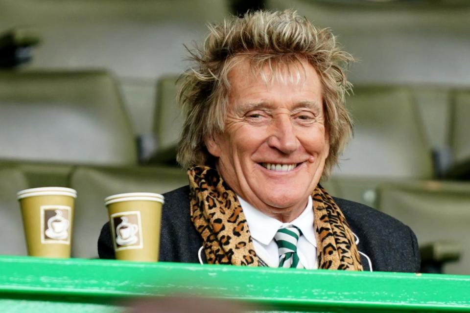 Sir Rod Stewart spotted enjoy Celtic game at Parkhead with son <i>(Image: PA)</i>